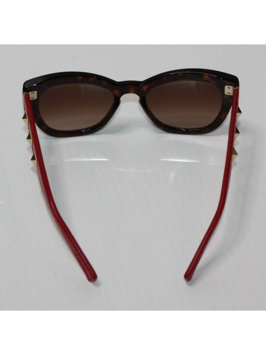 Valentino Women\'s 53mm Cat Eye Sunglasses in Havana Red Leather MSRP $430 main image 7